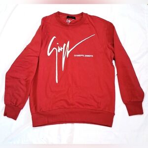 Giuseppe Zanotti Mens Red Crewneck Signature Logo Sweatshirt In Size XXL